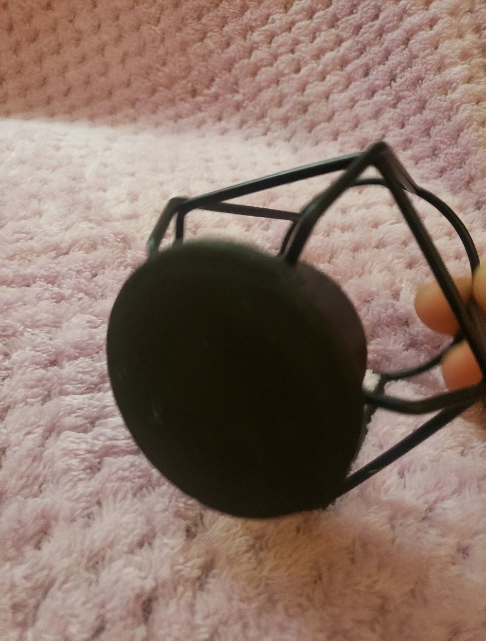 NWOT IKEA PÄRLBAND Black Geometric Wire Candle Holder Set of 2 Large & Small